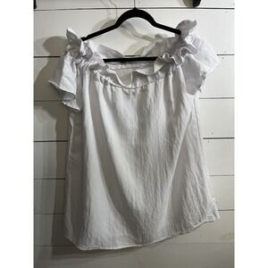DO+BE White Ruffled Off-Shoulder Mini Dress
